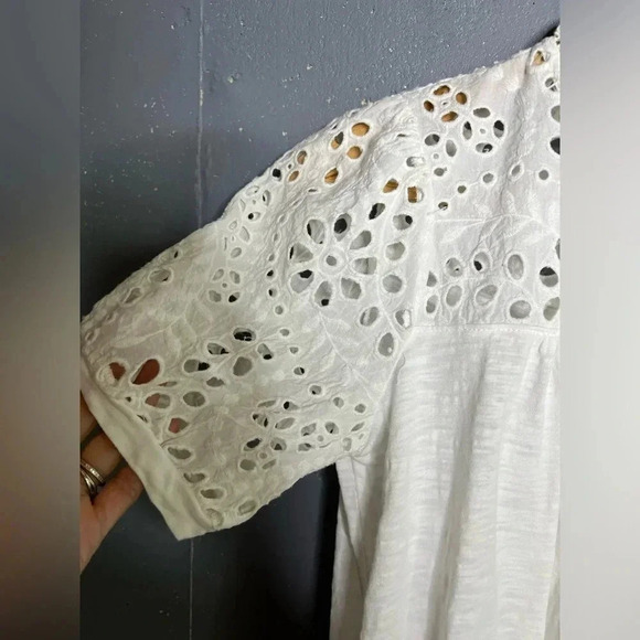 Anthropologie Eri+ Ali  Women's Precieuse High Neck Eyelet Blouse - Picture 6 of 8